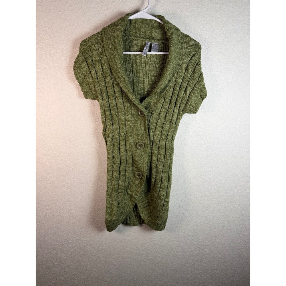 Vintage Y2K Cardigan Cable Knit Button 90s Boho Phoebe Earthy Layered Hippe